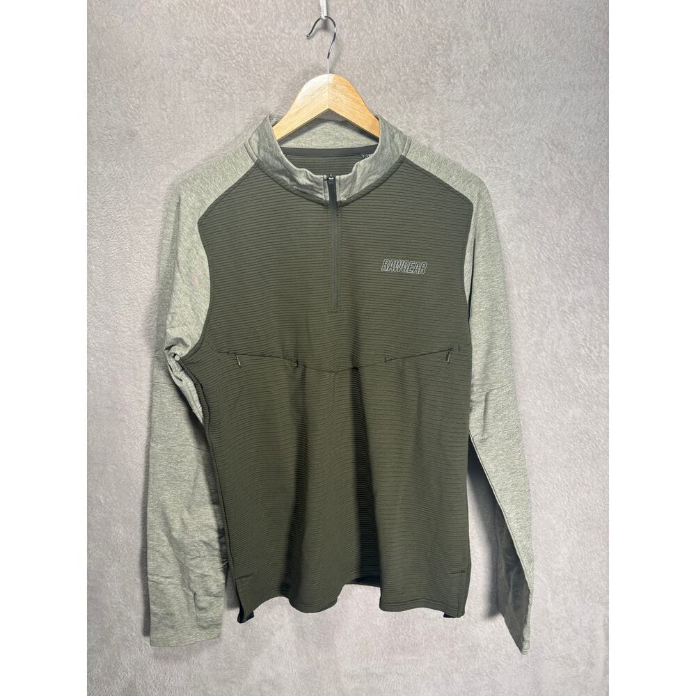 Rawgear Quarter Zip Long Sleeve Pullover Shirt Green Mens Small NWT